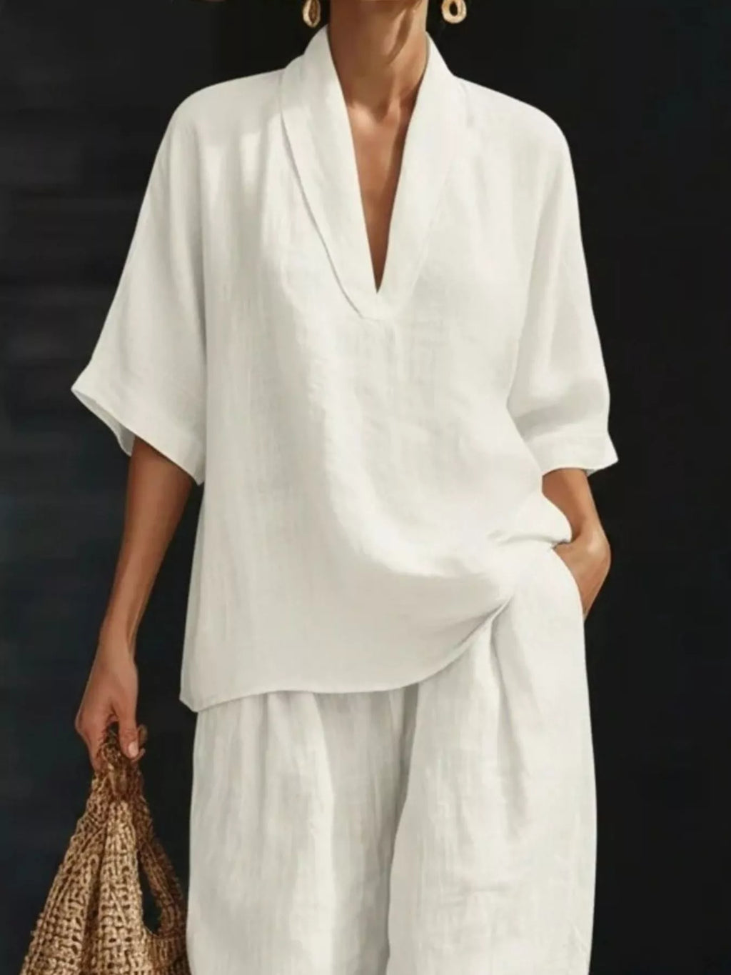 Half Sleeve Loose Fit Top and Pants Set