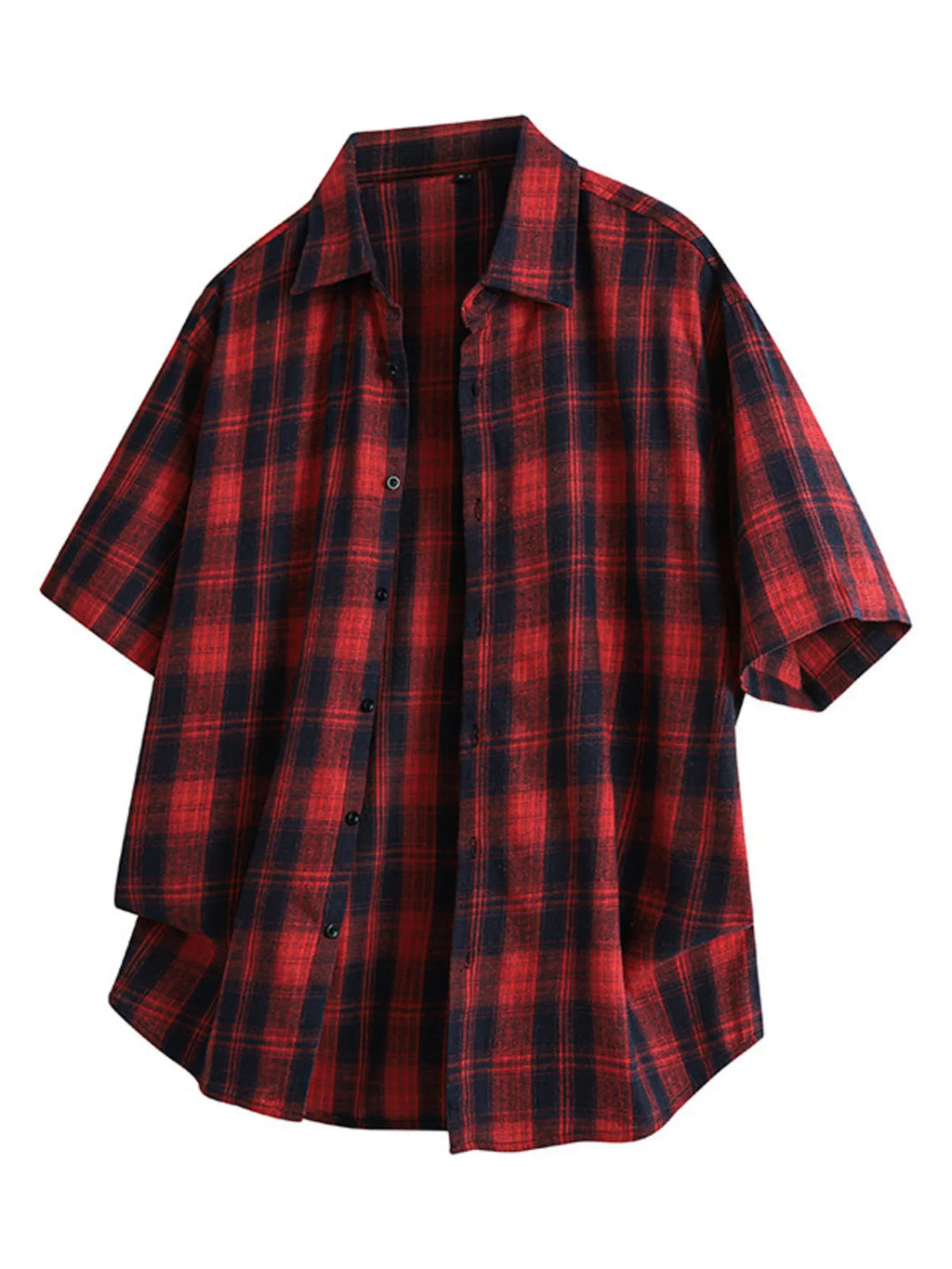Men's Plus Size Plaid Button Up Casual Shirt