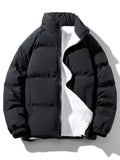 Men's Plus Size Zip Up Sherpa Lined Puffer Jacket