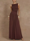 Ruched Sleeveless Maxi Dress
