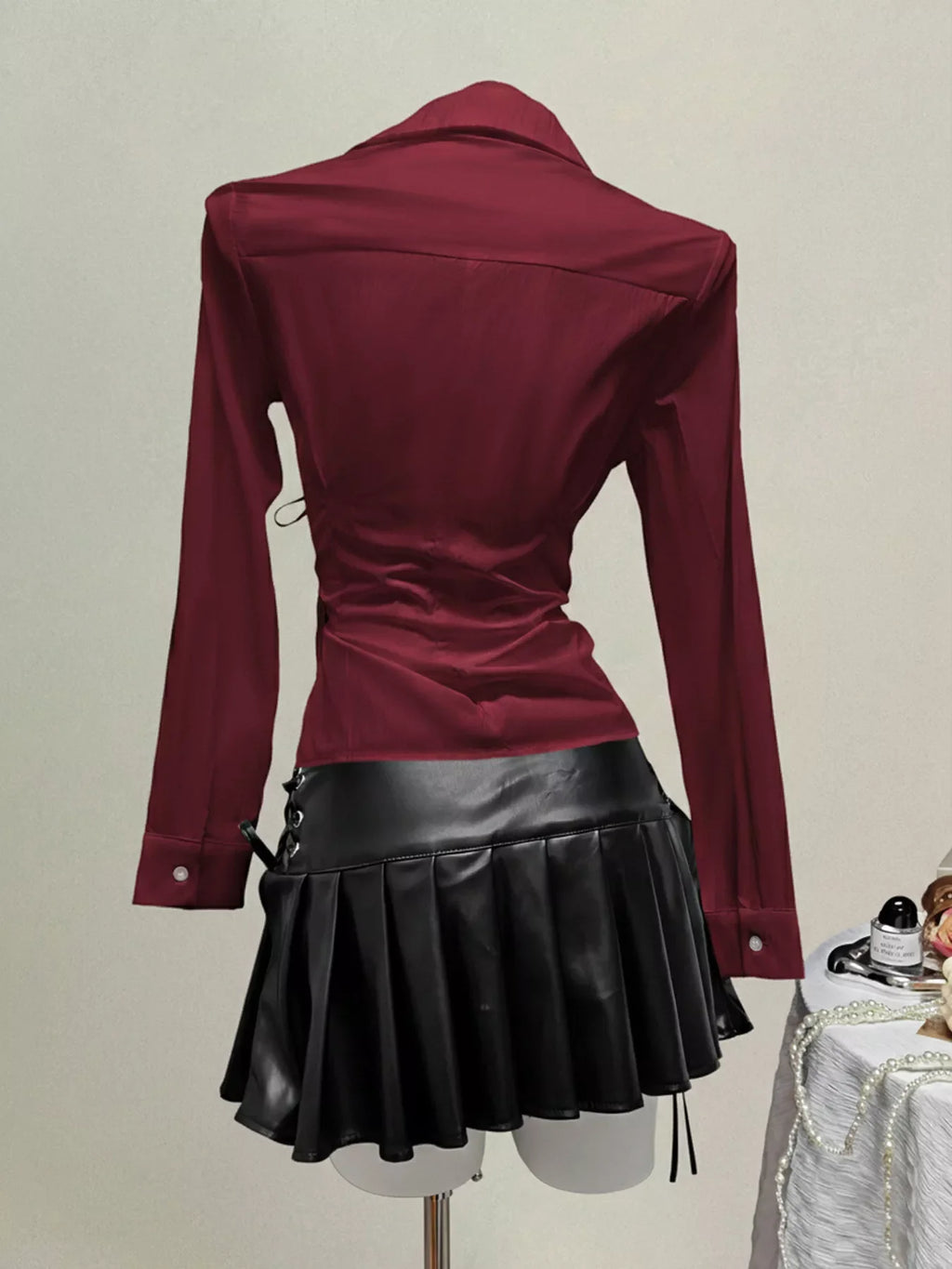 Side Tied Long Sleeve Shirt