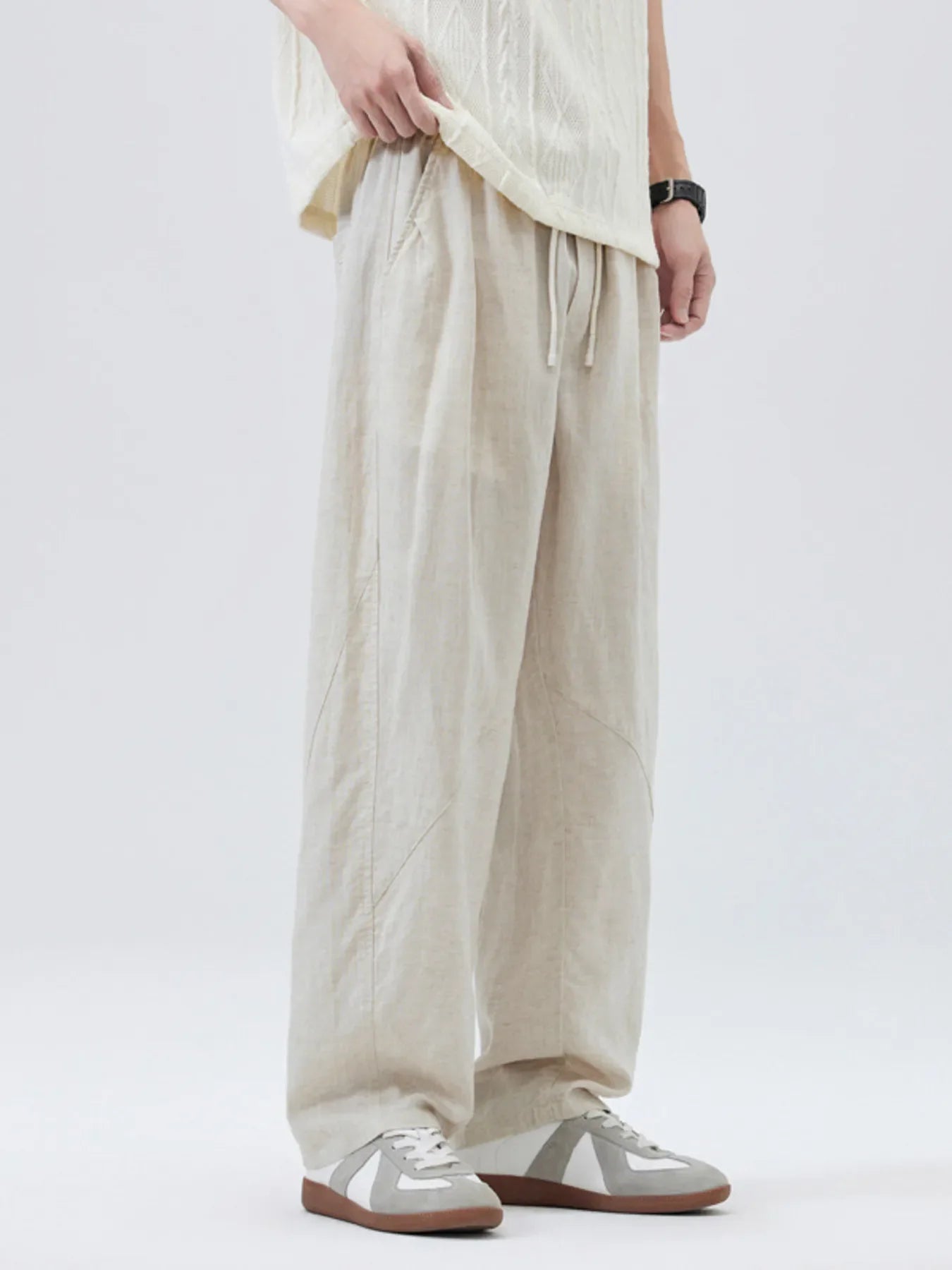 Men's Drawstring Wide leg Pants