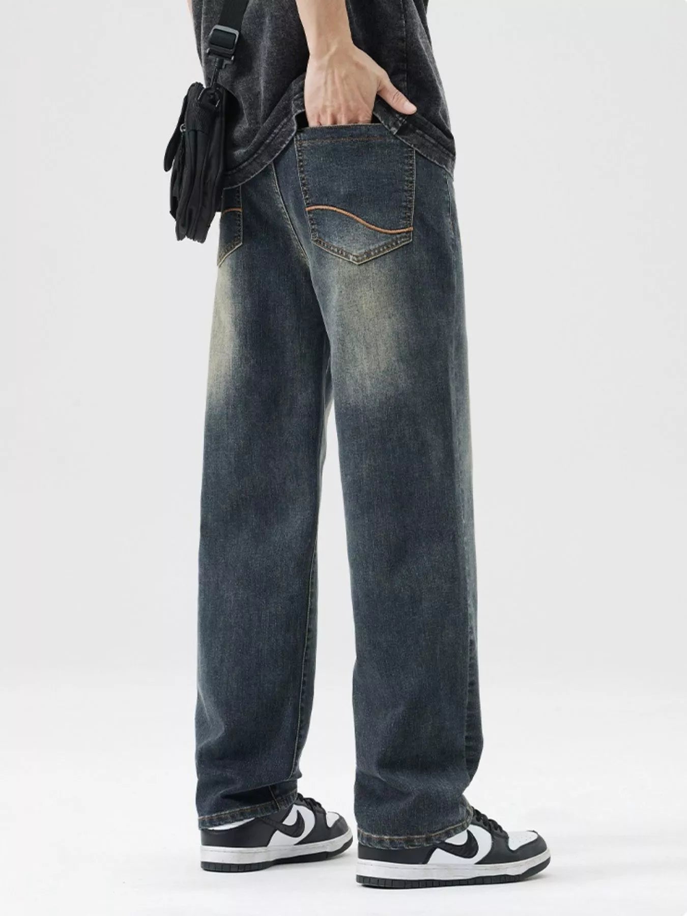 Men's Wash Loose Fit Jeans