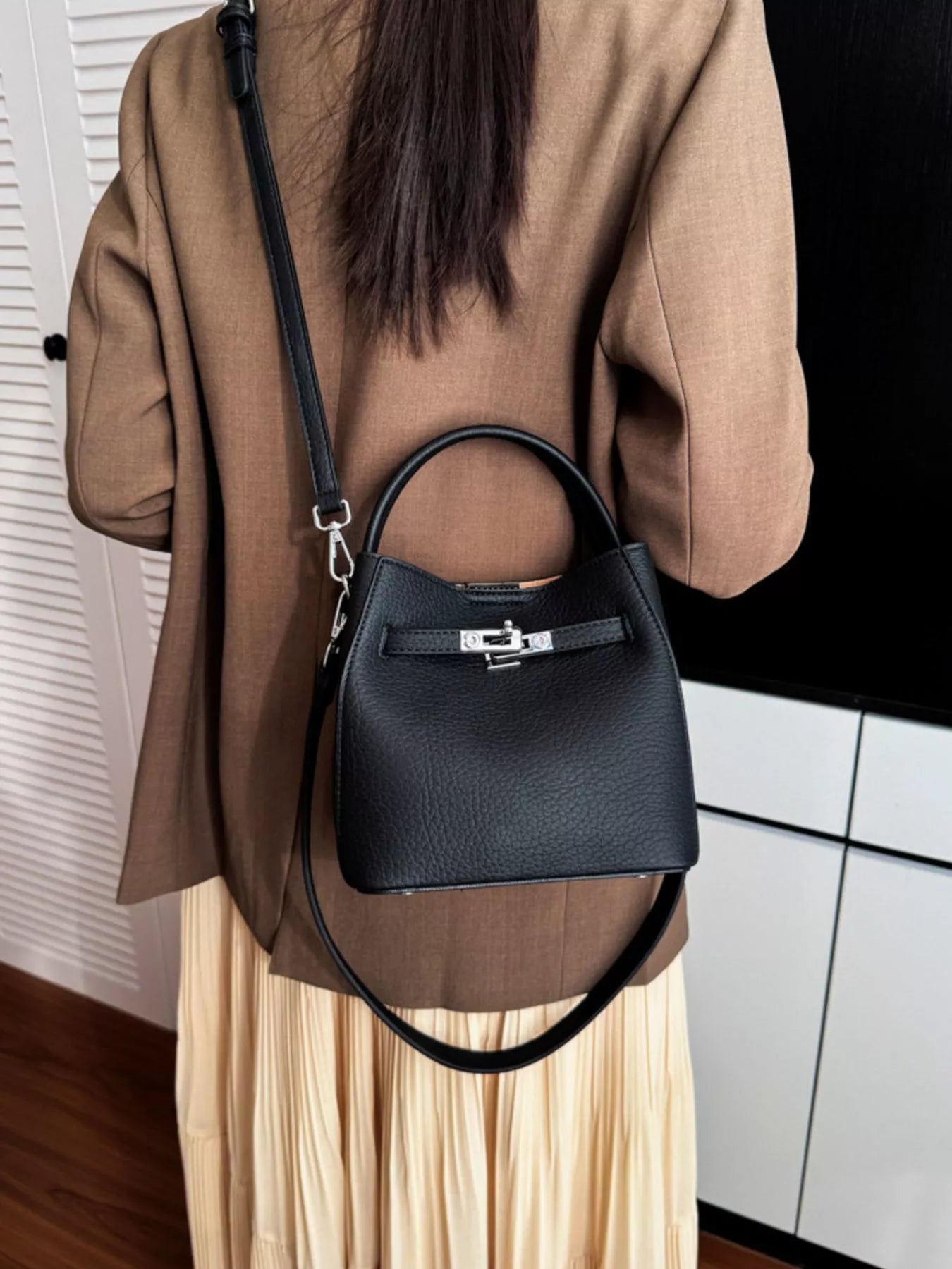 Leather Top Handle Crossbody Bag