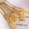 18K Gold-Plated Engraved Pendant Necklace