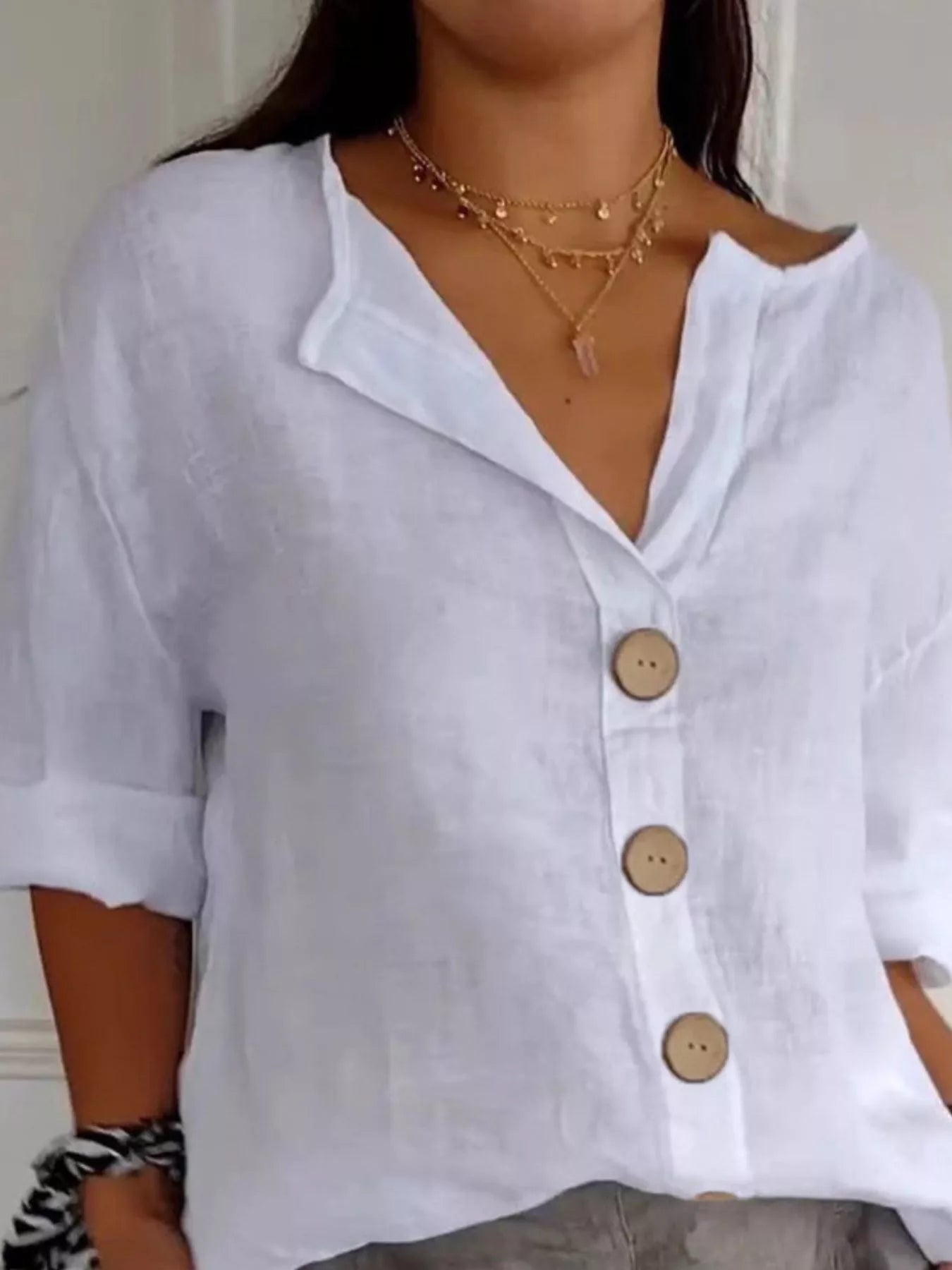 Casual Loose Button-Down Shirt