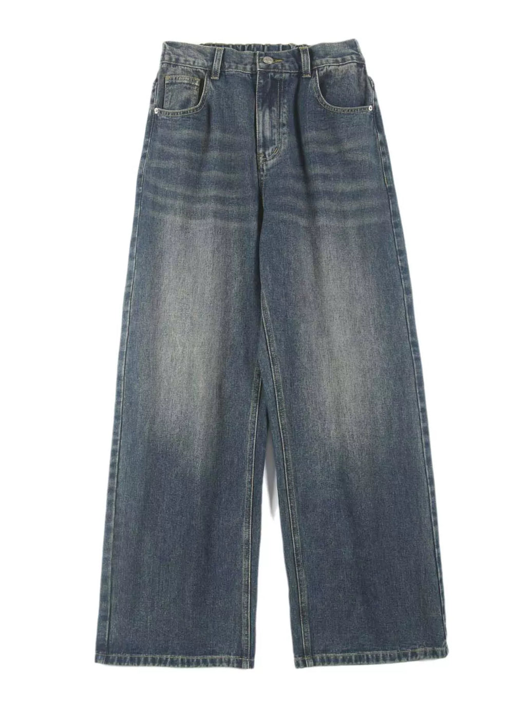 Men's Full Size Washed Straight Jeans Plus Size