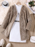 Children's Textured Sweater Dress and Open Front Cardigan Set