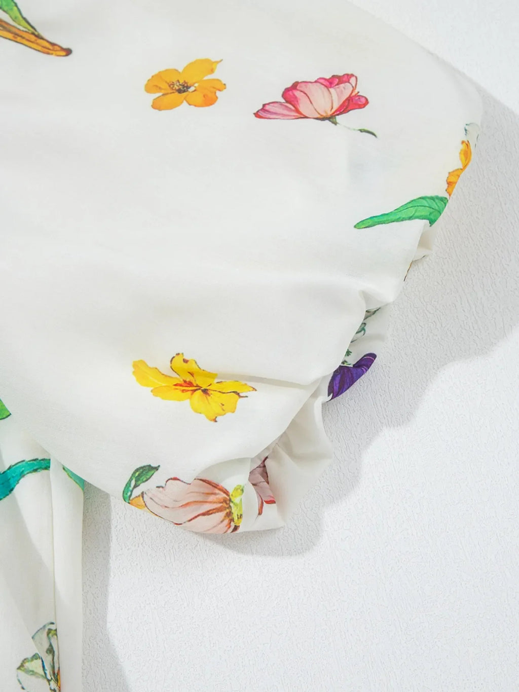 Floral Print Notched Short Sleeve Dress