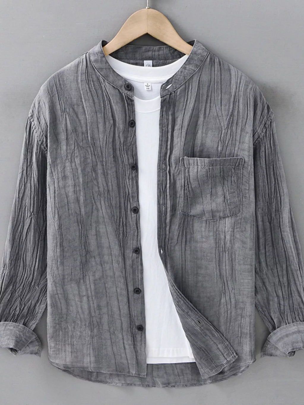 Men's Plus Size Button Up Long Sleeve Shirt