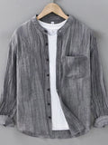 Men's Plus Size Button Up Long Sleeve Shirt