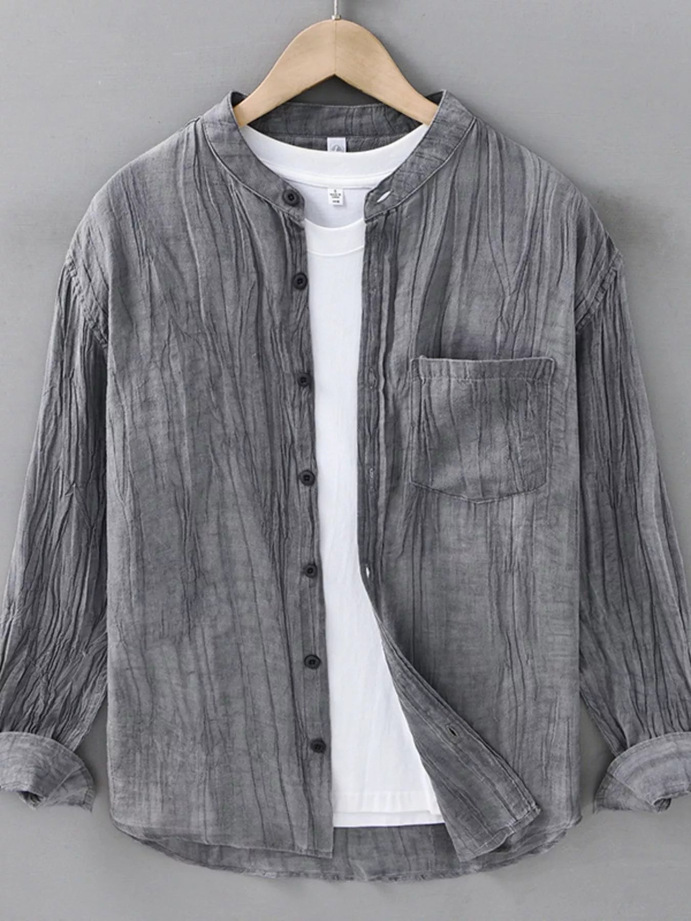 Men's Plus Size Button Up Long Sleeve Shirt
