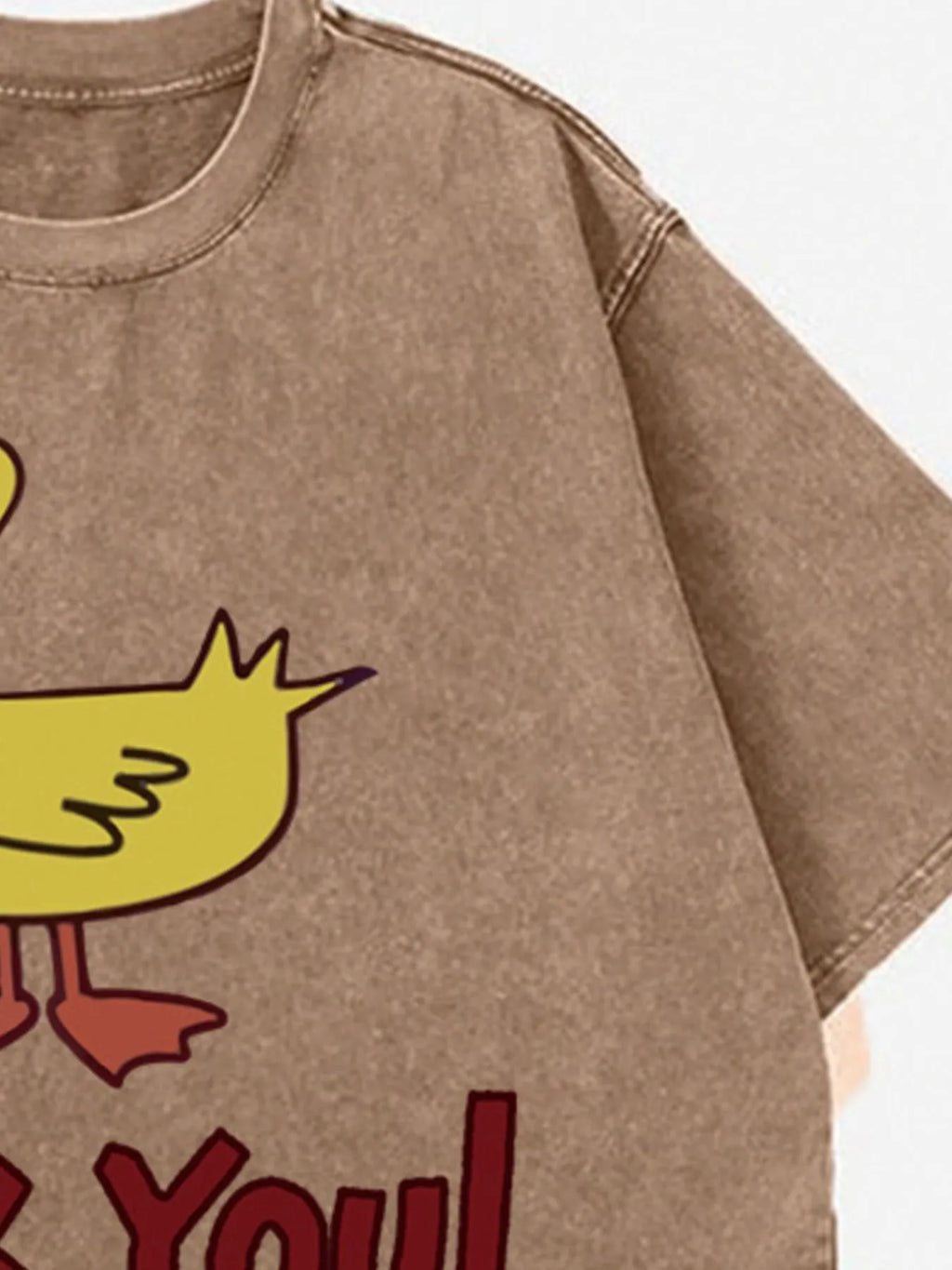 Duck Graphic Oversized Round Neck T-Shirt