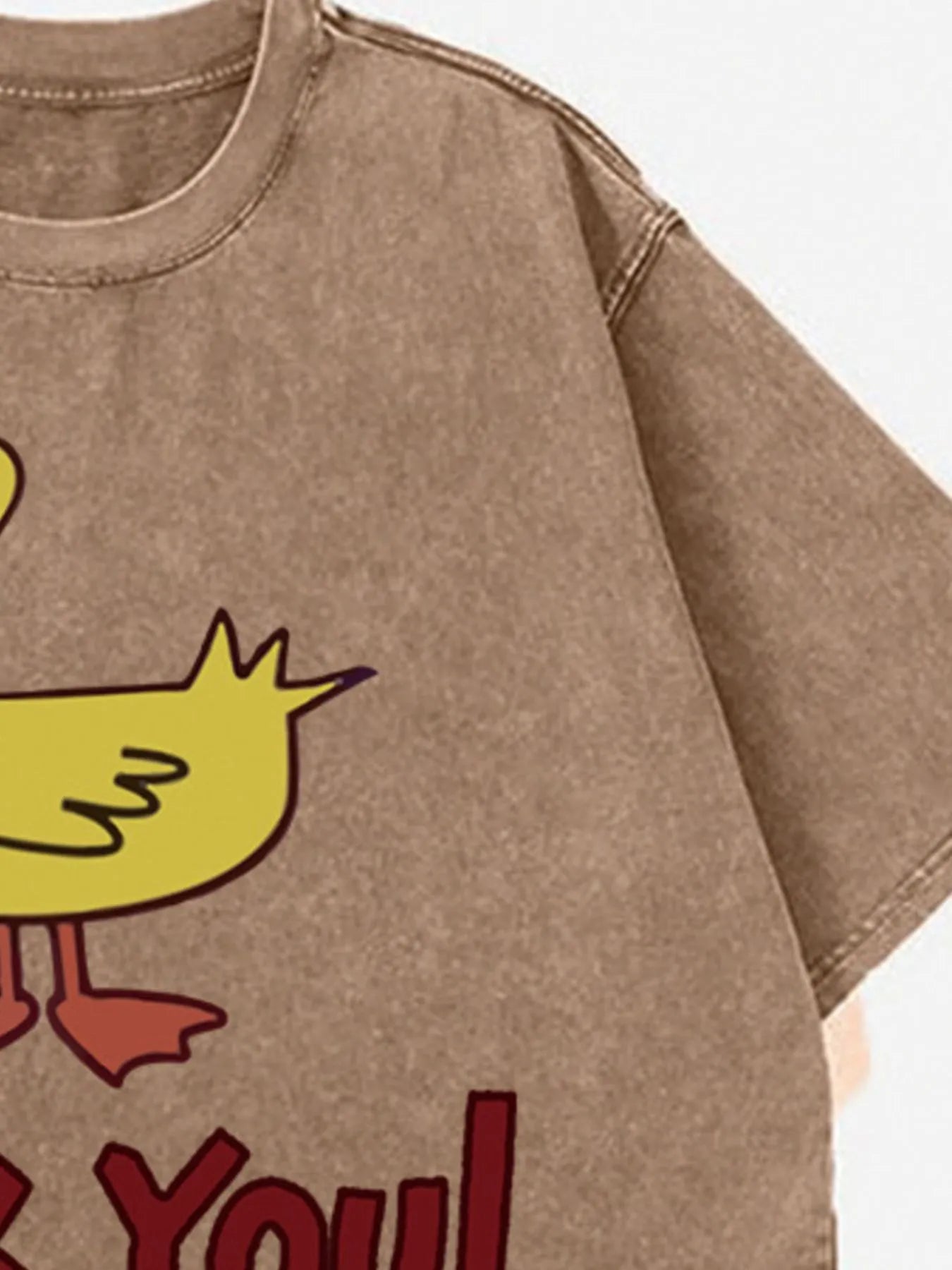 Duck Graphic Oversized Round Neck T-Shirt