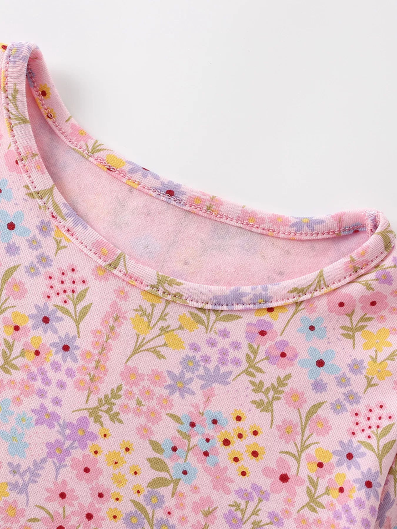 Children's Floral Print Short Sleeve A-line Dress