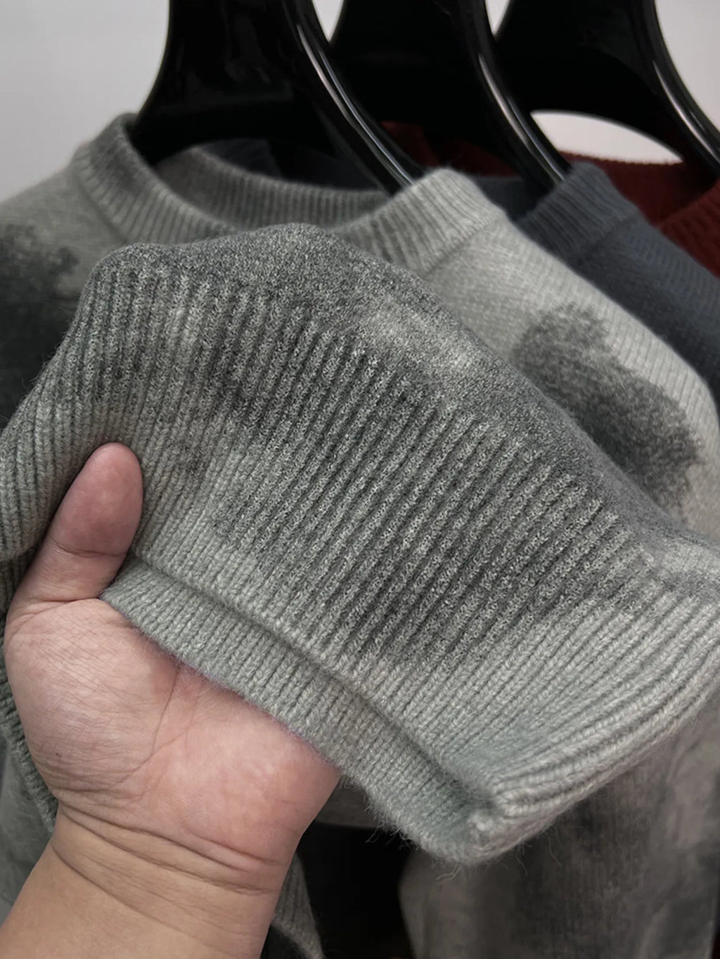 Men's Plus Size Ribbed Hem Round Neck Sweater