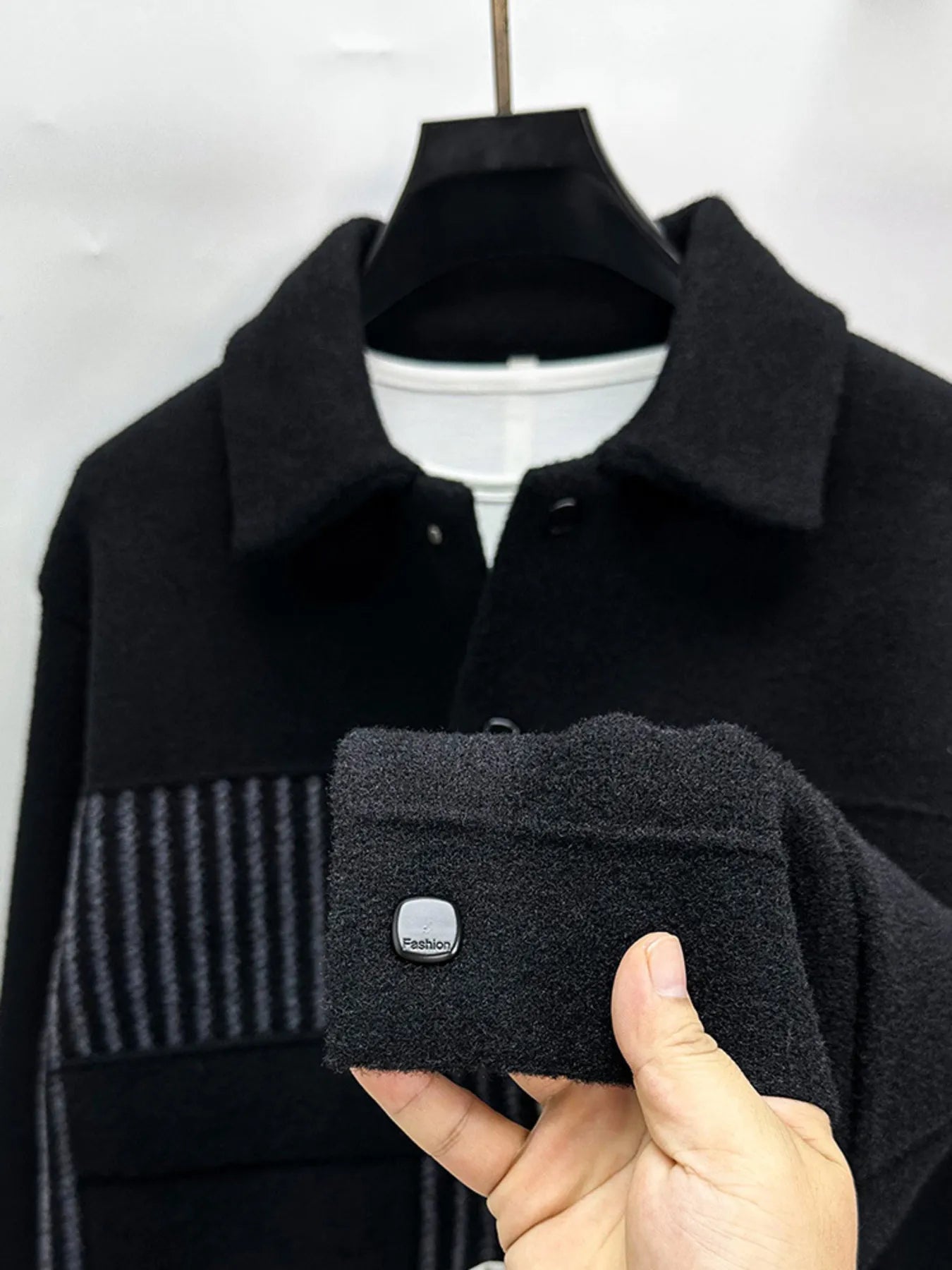 Men's Plus Size Button Up Long Sleeve Jacket