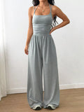 Sleeveless Wide Leg Casual Jumpsuit