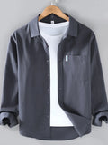 Men's Plus Size Long Sleeve Button-Up Shirt