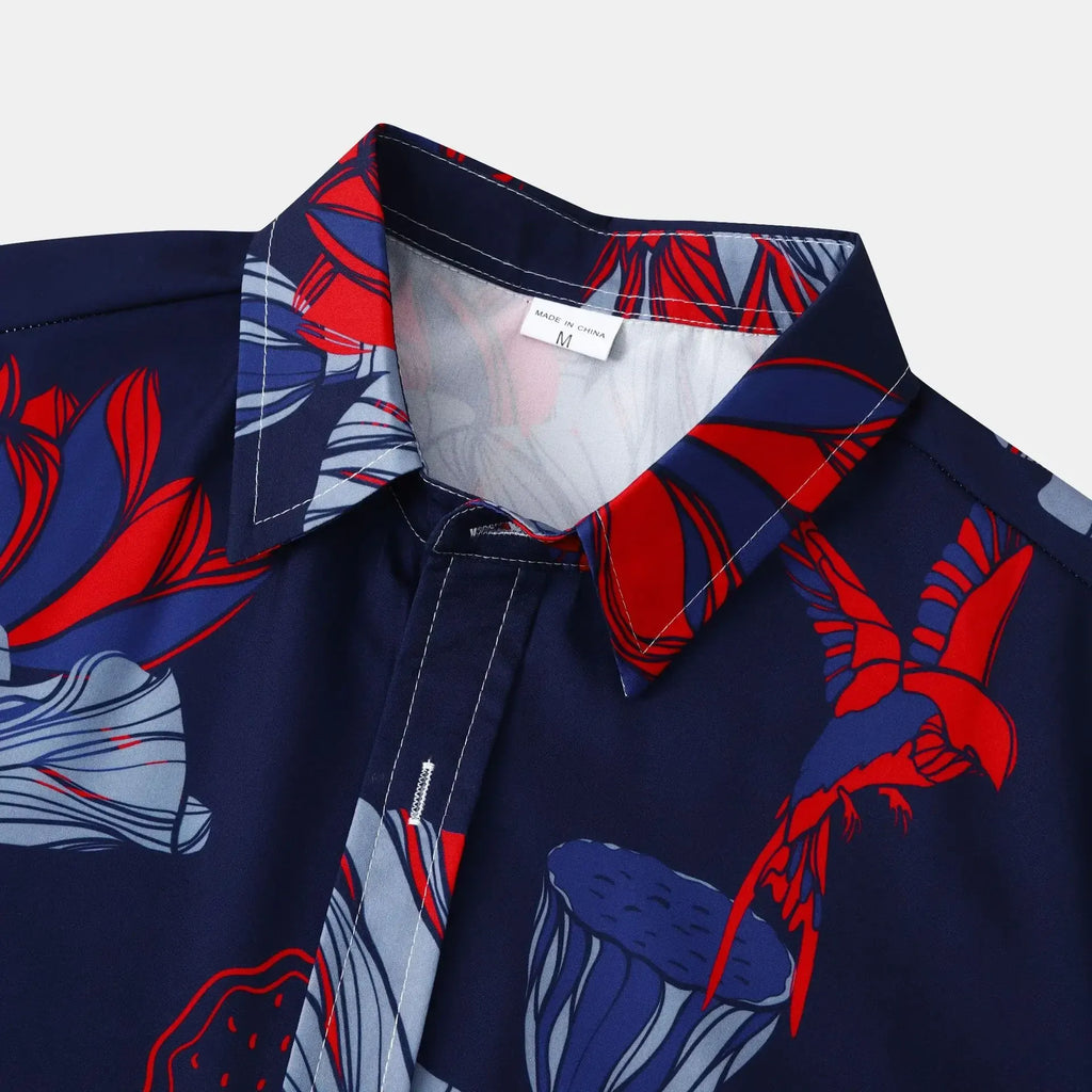 Men's Plus Size Button-Down Short Sleeve Shirt
