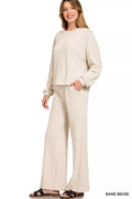 Zenana French Rib Pullover and Pants Set