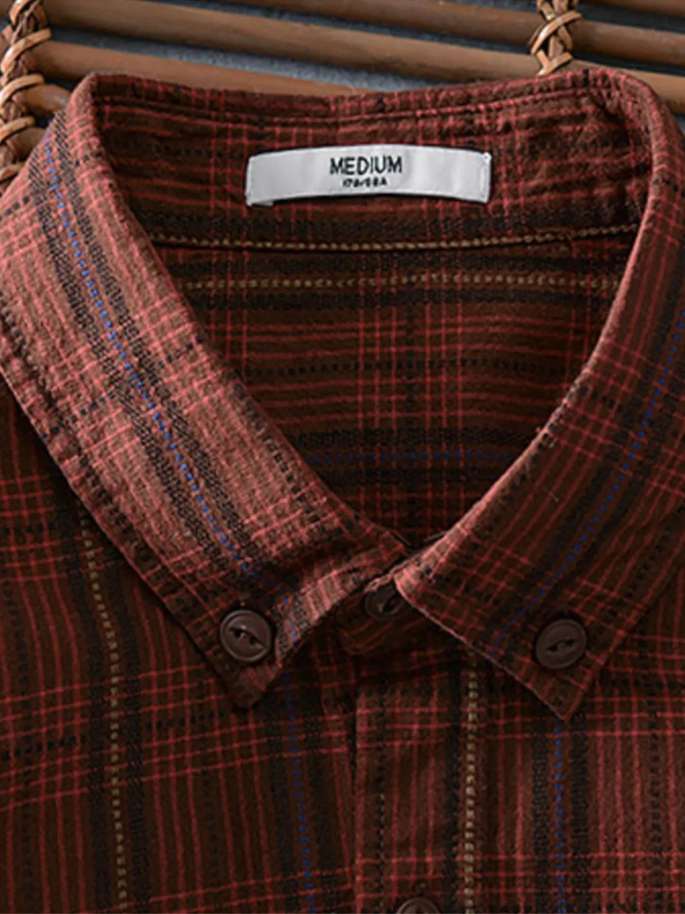 Men's Plus Size Button Up Long Sleeve Plaid Shirt