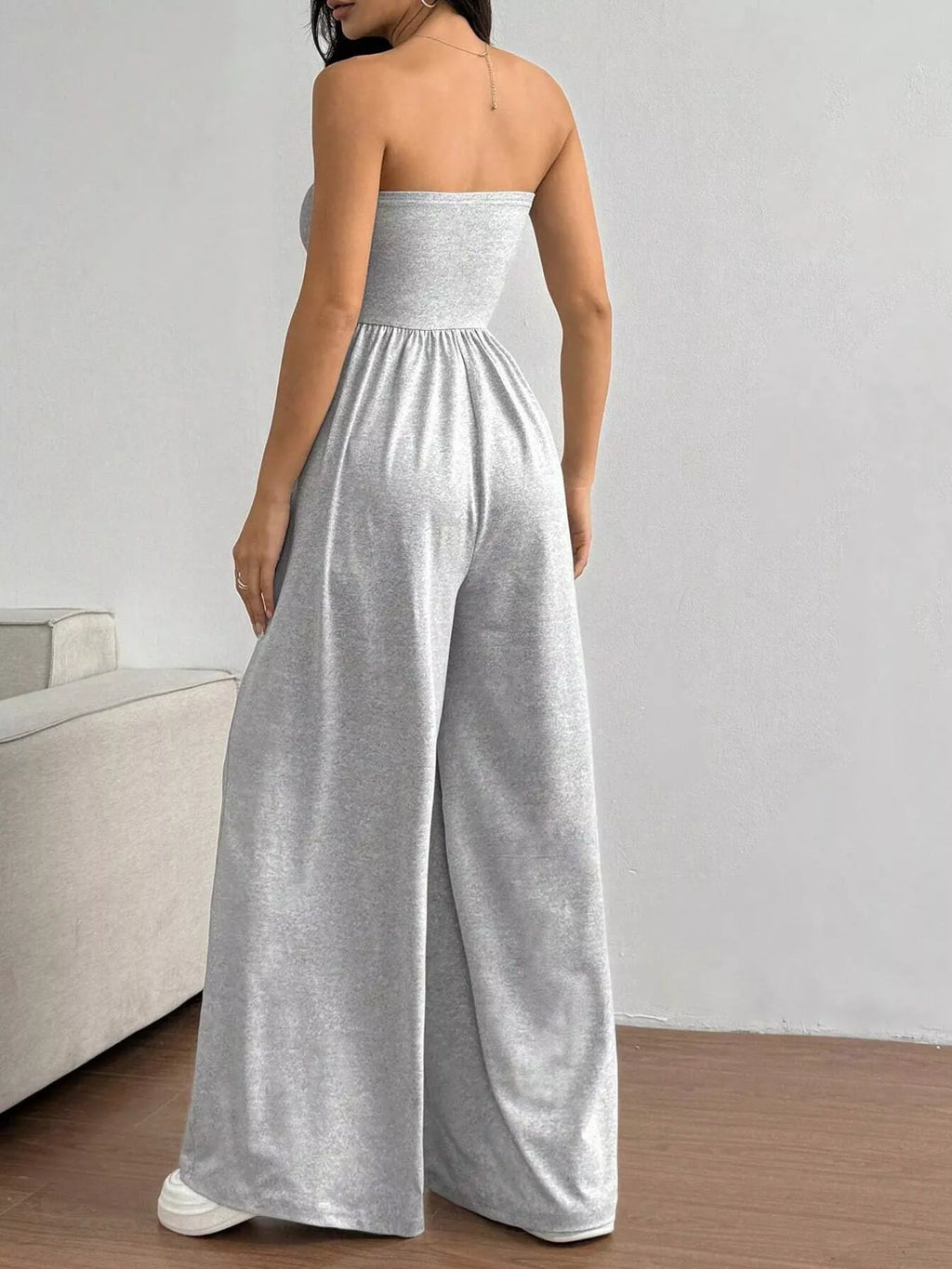 Effortless Chic Tube Top Wide Leg Jumpsuit
