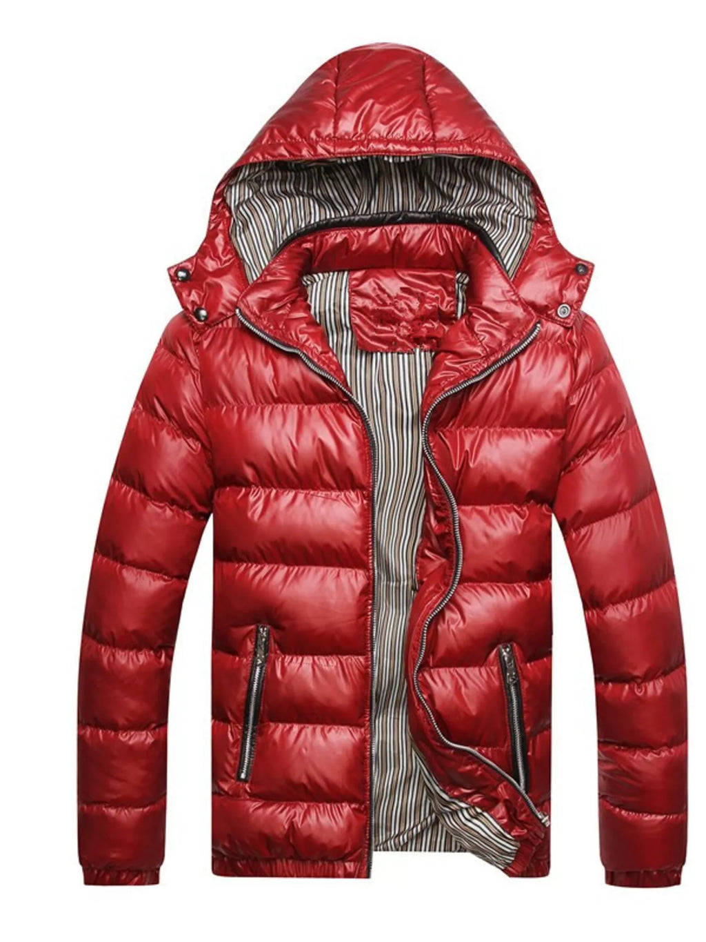 Men's Plus Size Lightweight Hooded Puffer Jacket