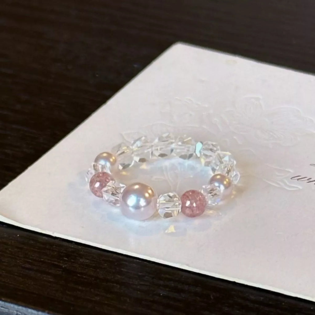 Pearl Crystal Bead Ring