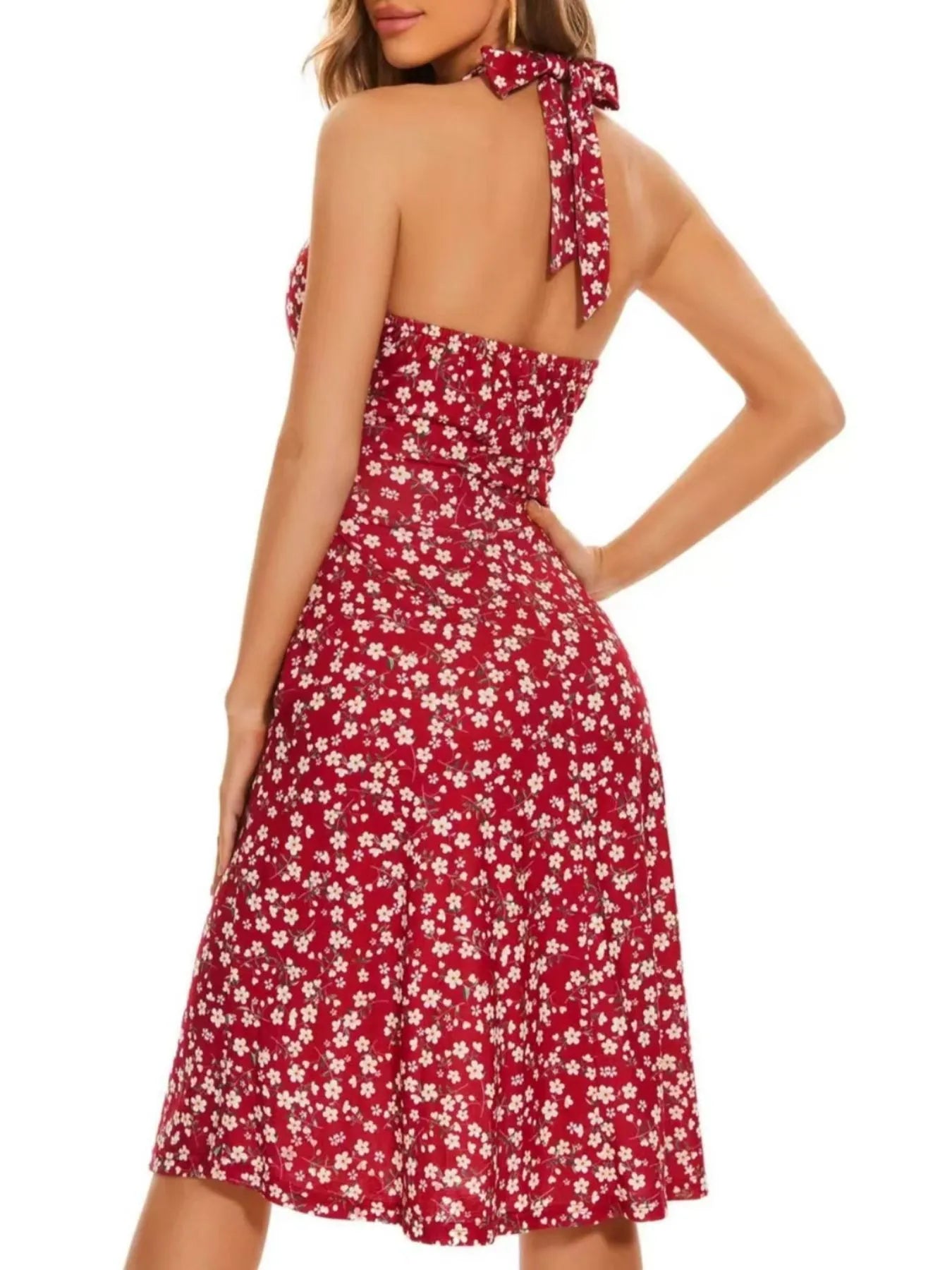 Printed Halter Neck Dress