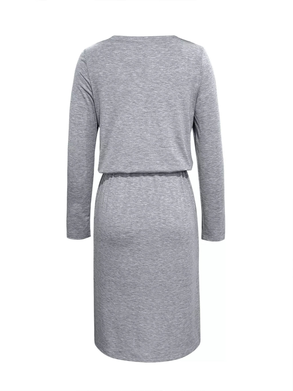 Long Sleeve Drawstring Midi Dress