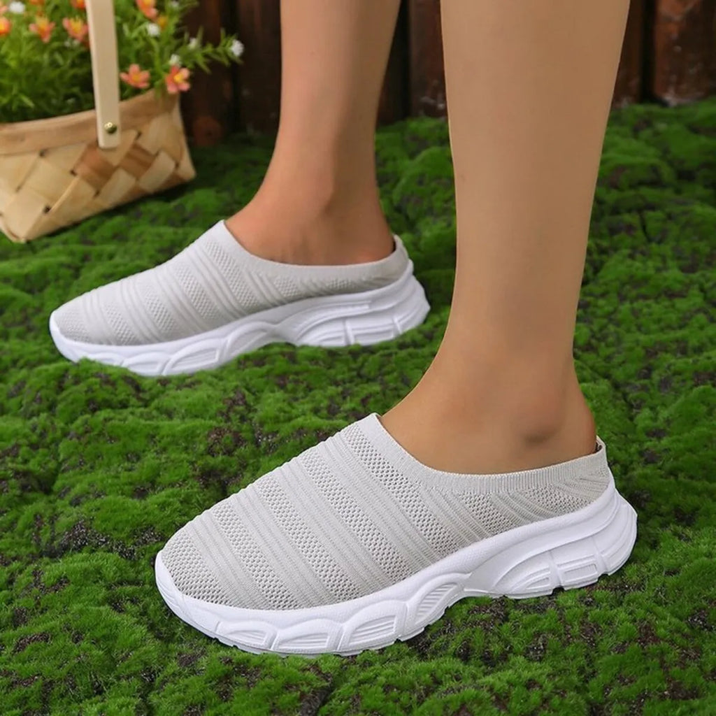 Breathable Mesh Round Toe Slip-Ons