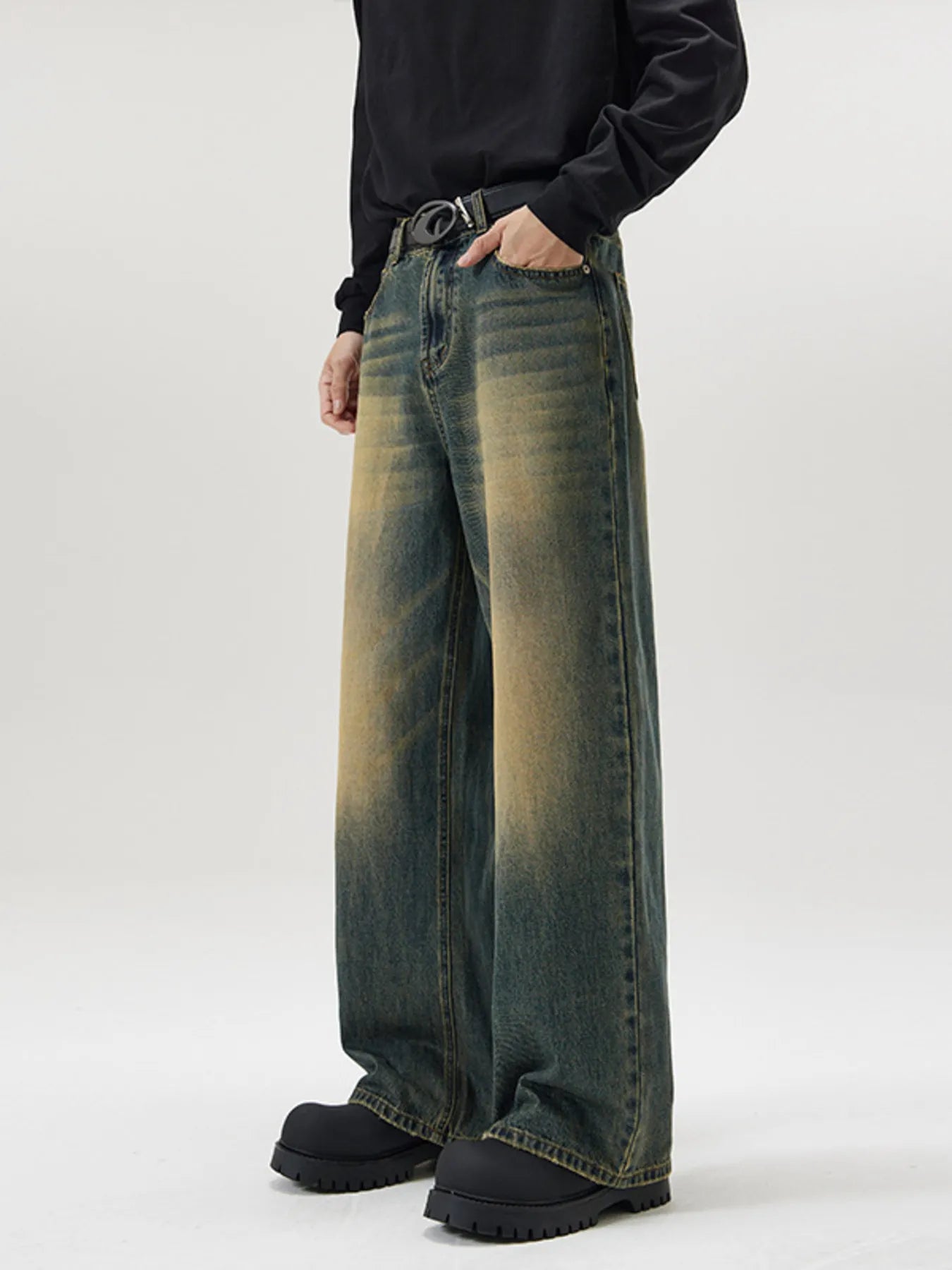 Men's Full Size Wide Leg Jeans Plus Size