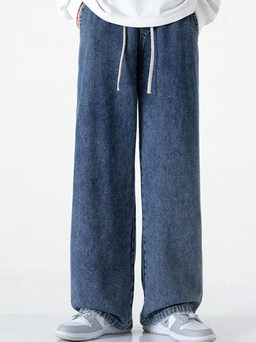 Men's Full Size Loose Fit Drawstring Jeans Plus Size