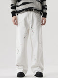 Men's Splatter-Paint Wide-Leg Jeans