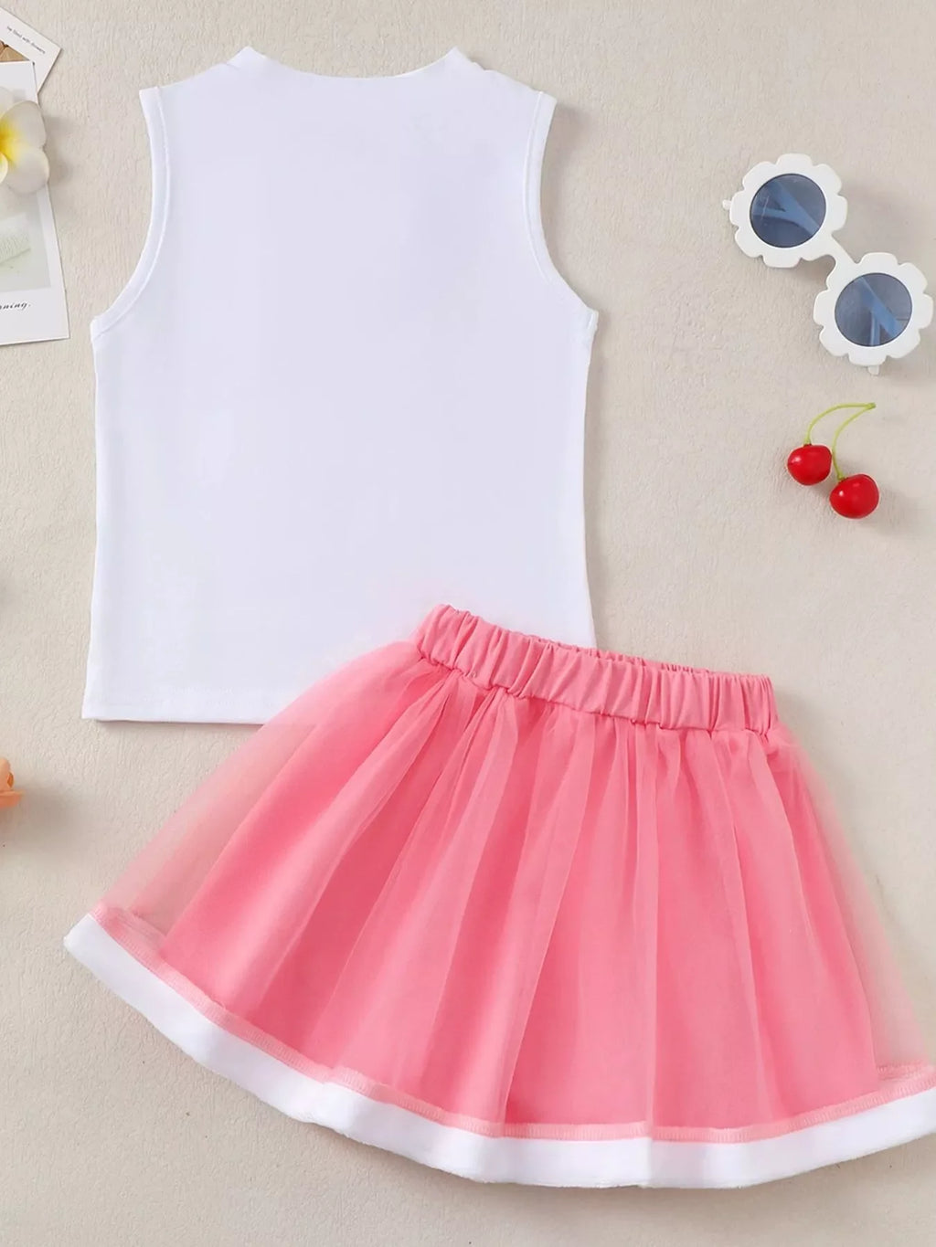 Children's Bow Tank & Pleated Skirt Set
