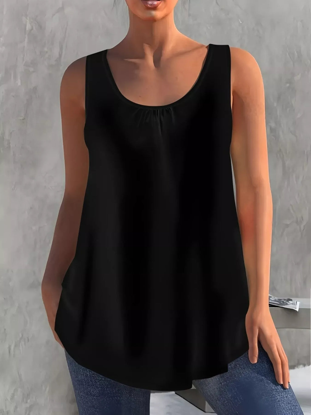 Solid Color Round Neck Tank