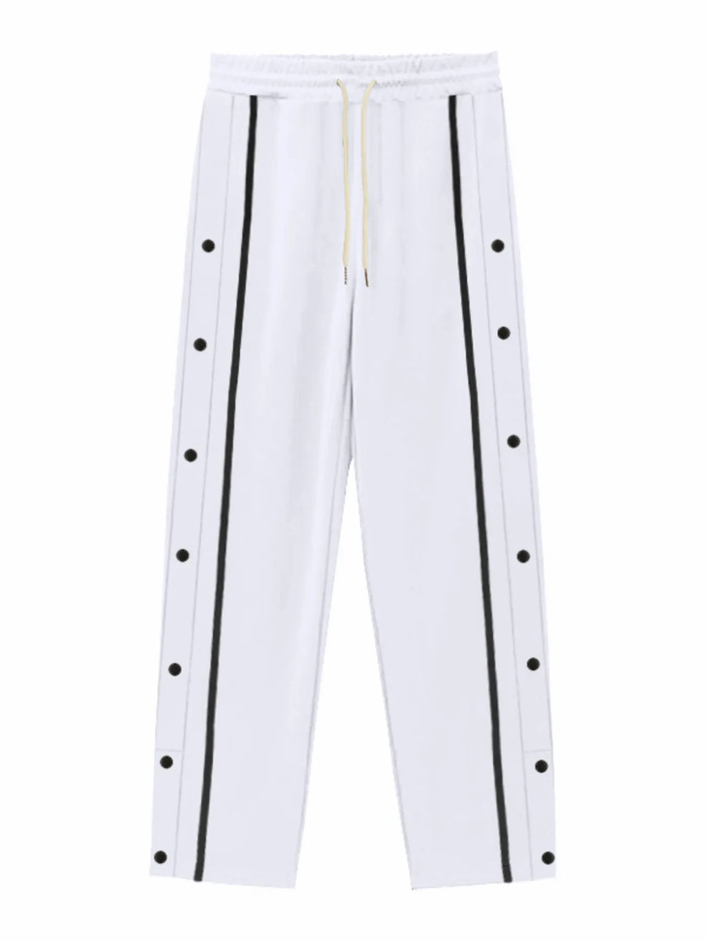 Men's Full Size Snap-Button Pants with Side Stripe Detail Plus Size