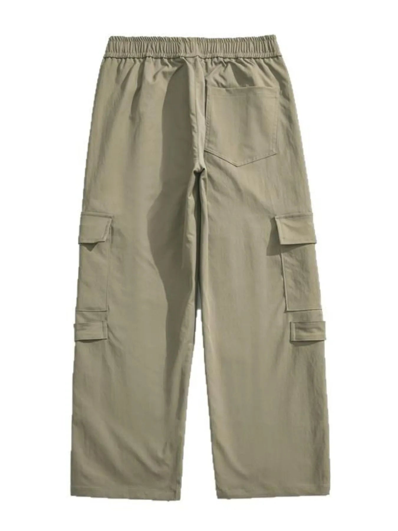 Men's Plus Size Multi-Pocket Cargo Utility Pants with Drawstring Waist