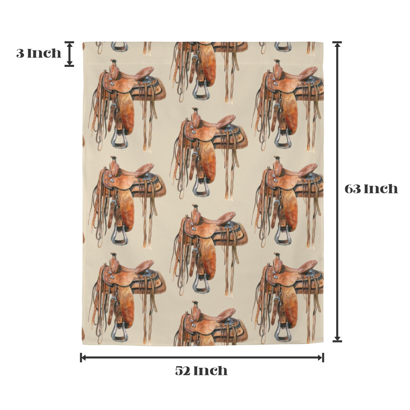 Baha Ranch Saddle Print Window Curtain Drapes 52"x63" Made in America