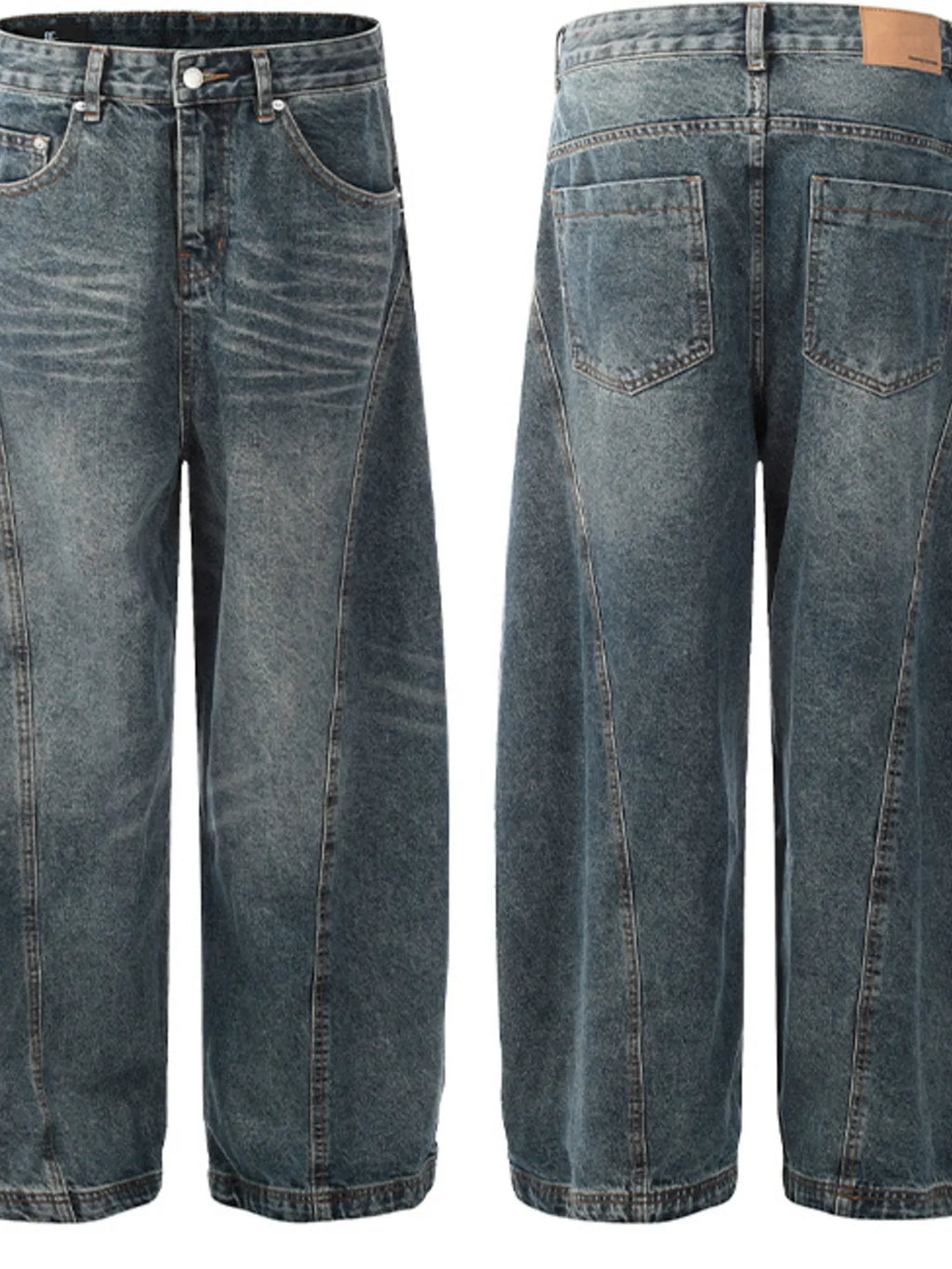 Men's Washed Wide Leg Baggy Jeans