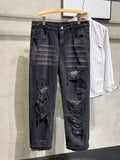 Men's Plus Size Distressed Slim Fit Jeans