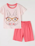 Children's Bunny Graphic Tee and Shorts Set