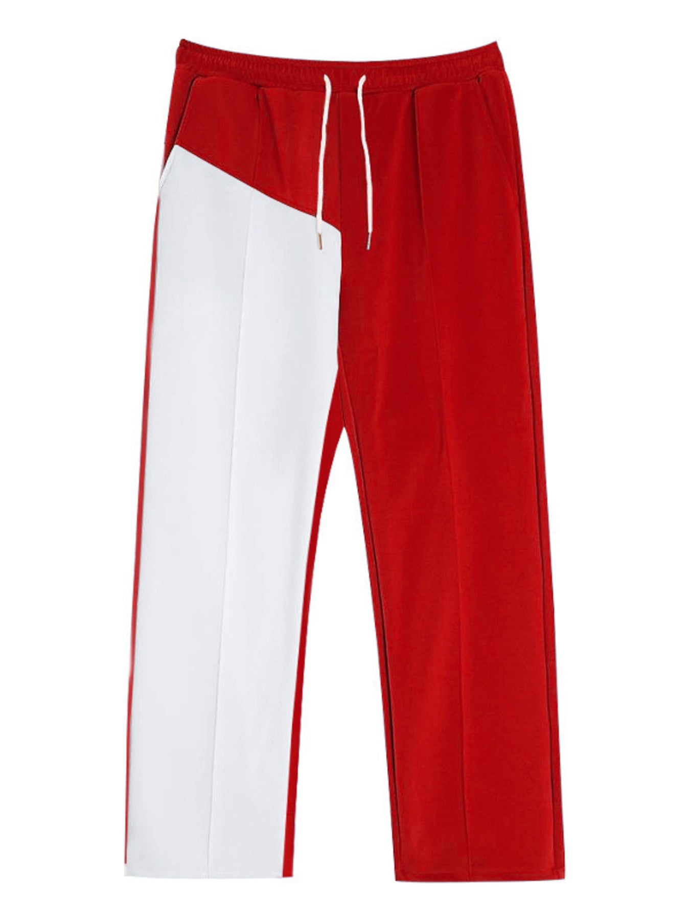 Men's Full Size Color Block Drawstring Casual Pants Plus Size