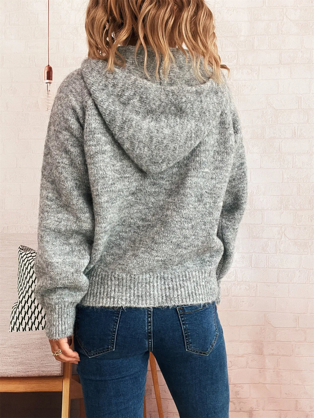Quarter Zip Ribbed Hem Sweater