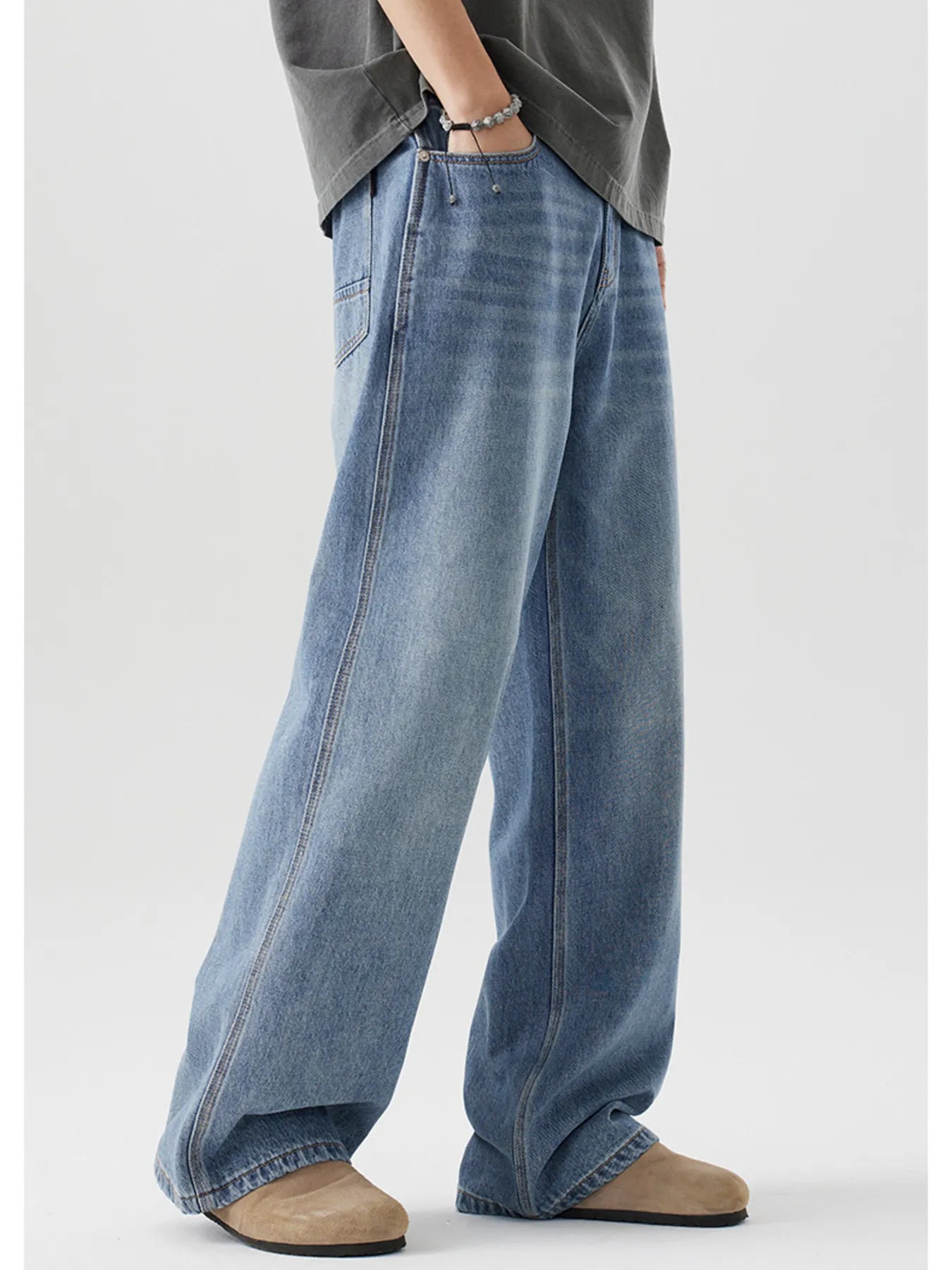 Men's Wide Leg Relaxed Fit Jeans