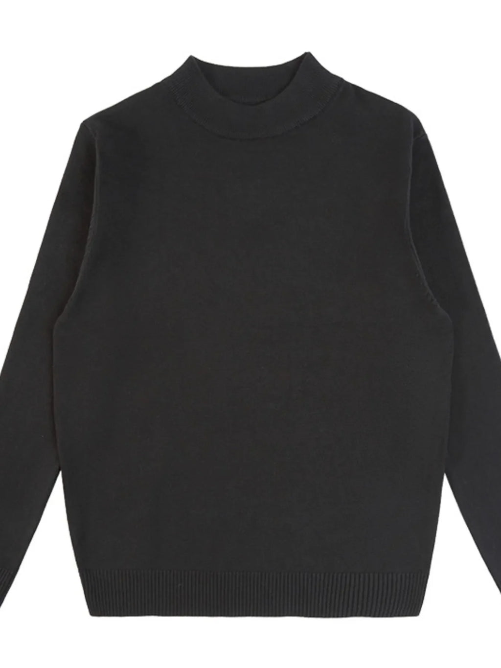 Men's Plus Size Ribbed Hem Long Sleeve Sweater
