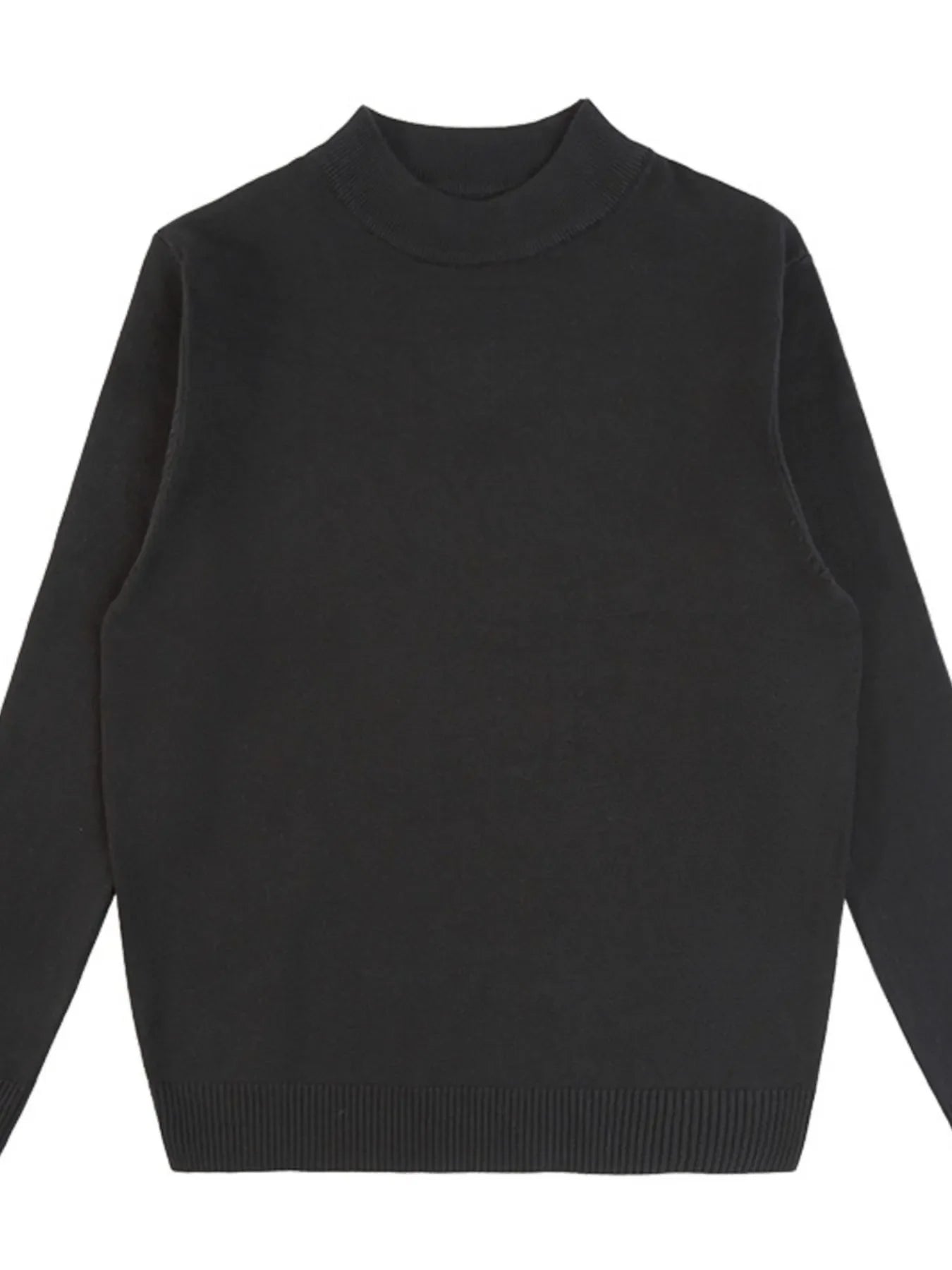 Men's Plus Size Ribbed Hem Long Sleeve Sweater