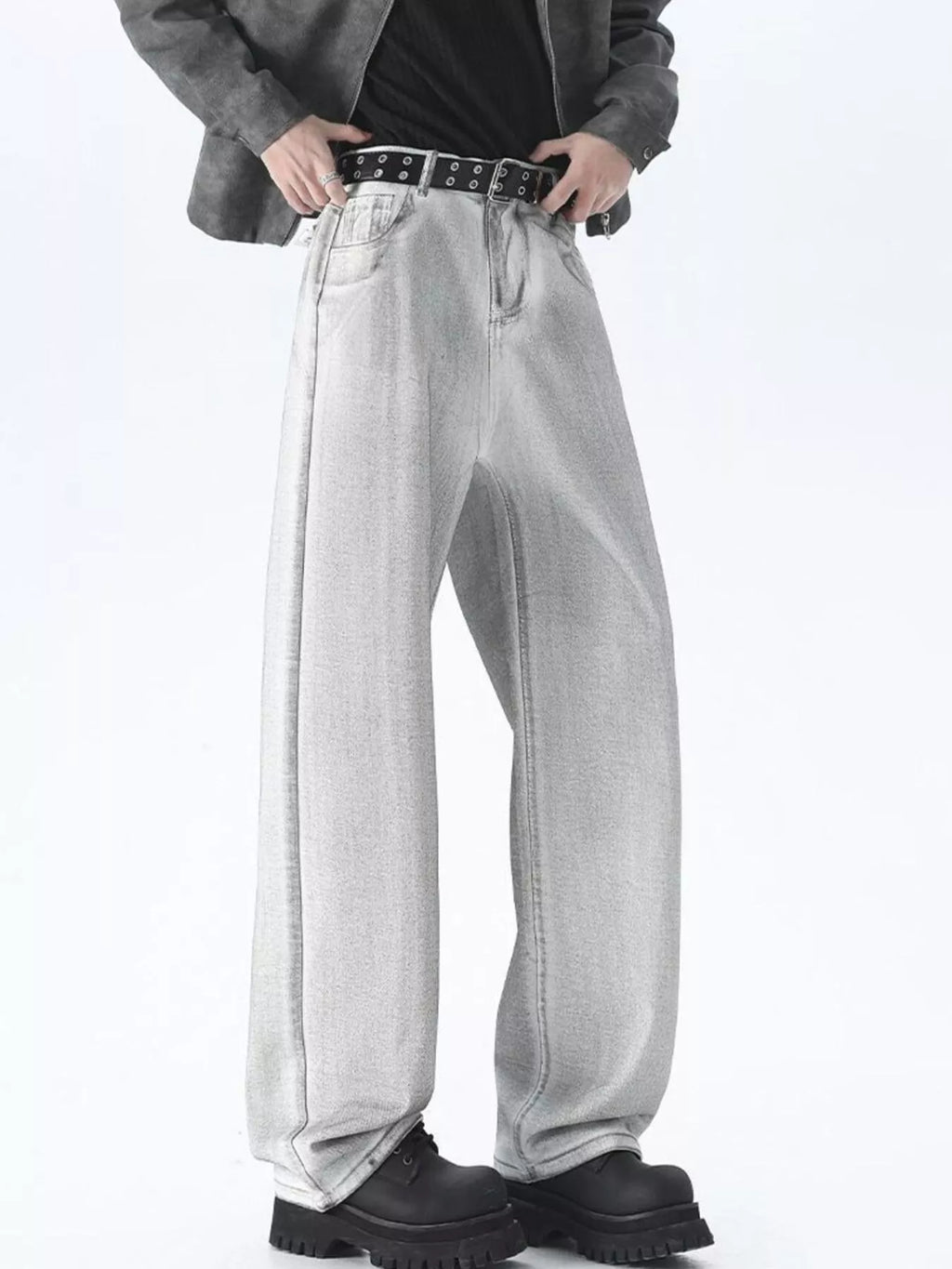 Men's Plus Size Wide Leg High Waisted Jeans
