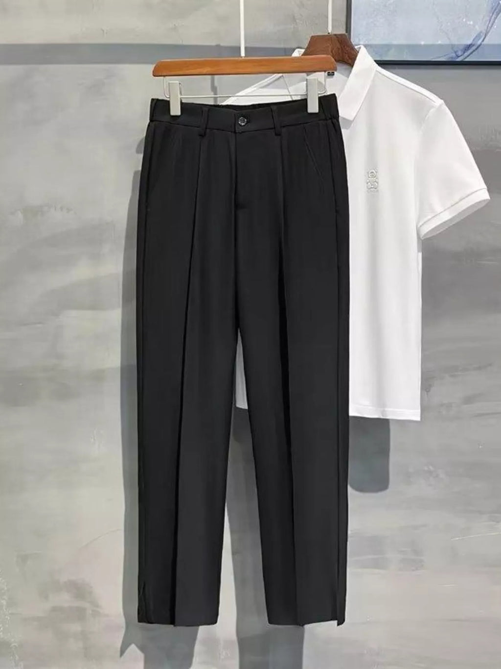 Men's Full Size Seam Detail Straight-Leg Pants Plus Size